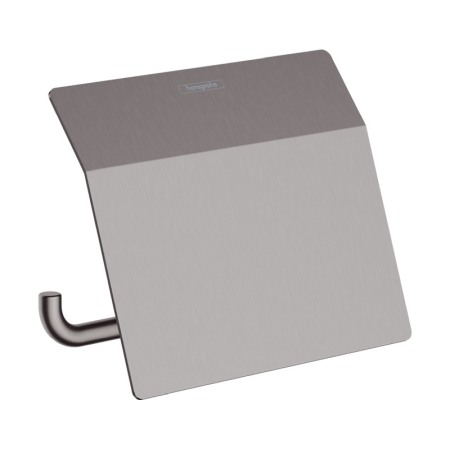 Accesorii toaleta - Suport hartie igienica, Hansgrohe, AddStoris, cu aparatoare, negru periat