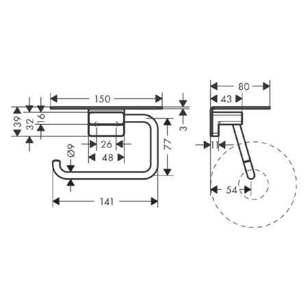 Suport hartie igienica, Hansgrohe, Addstoris, cu polita, auriu [1]