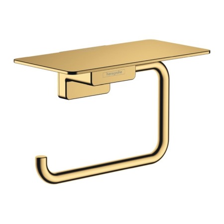 Accesorii toaleta - Suport hartie igienica, Hansgrohe, Addstoris, cu polita, auriu