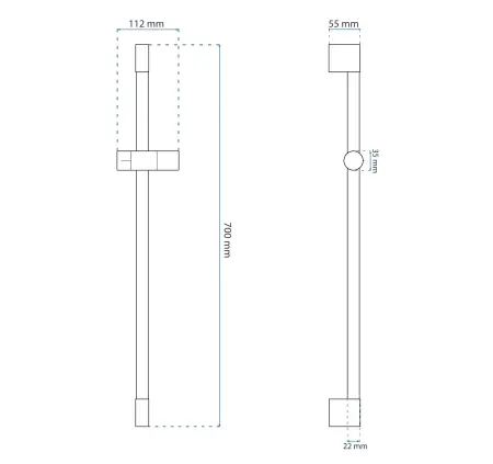 Suport para Dus 01 Auriu Periat 70cm, Rea [2]