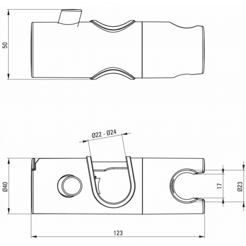 Suport pentru dus de mana pentru bara glisanta Deante Easy Fix negru [2]