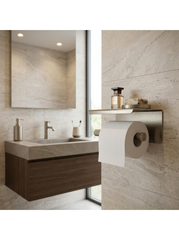 Suport pentru hârtie igienică cu poliță 6613 Modern crom periat [3]