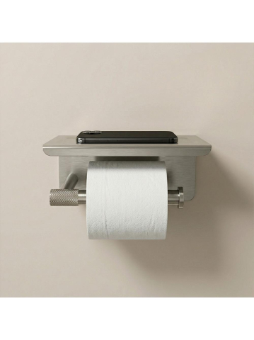 Suport pentru hârtie igienică cu poliță 6613 Modern crom periat [5]