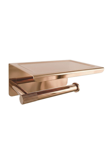 Accesorii toaleta - Suport pentru hârtie igienică cu poliță 6613 Modern cupru