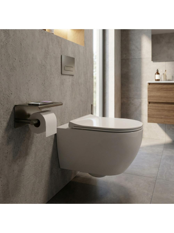 Suport pentru hârtie igienică cu poliță 6613 Modern Titan [2]