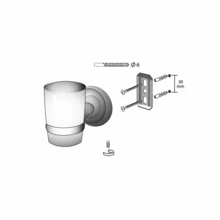 Suport periute de dinti alb/bronz Bisk Deco [1]
