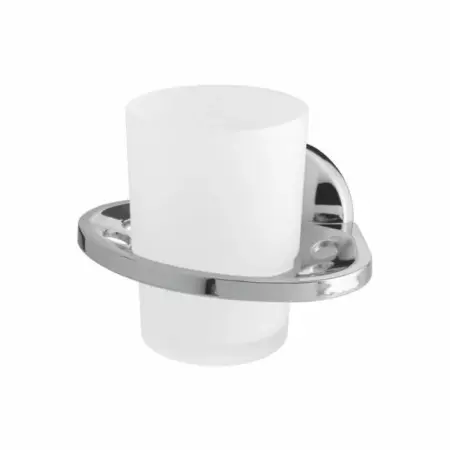 Accesorii lavoar - Suport periute de dinti cu pahar satinat Bisk Ontario