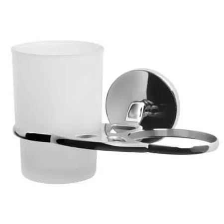 Accesorii lavoar - Suport periute de dinti dublu satinat Bisk Chroma