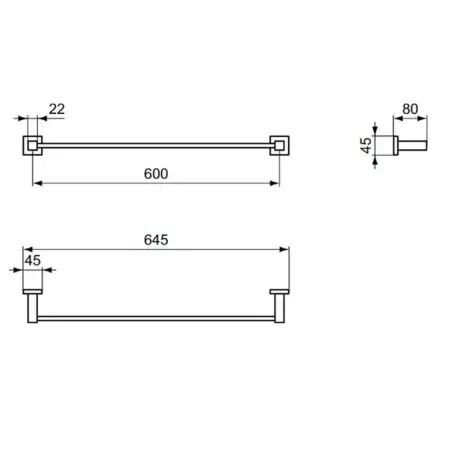 Suport prosop bara Ideal Standard IOM 60 cm [1]