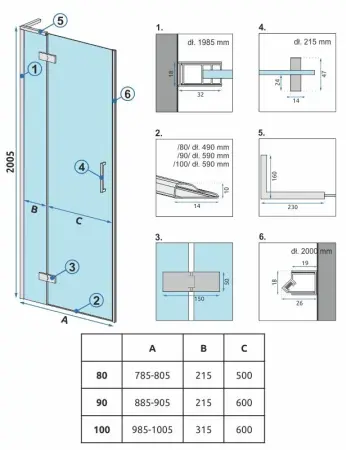 Usa de dus Hugo + profil 80cm Auriu Periat, Rea [7]