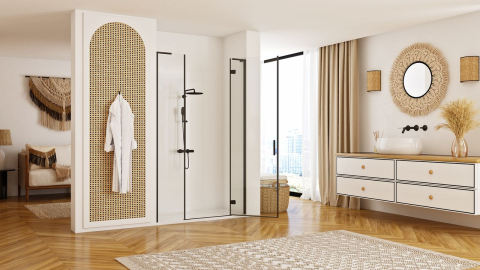 Ușă de duș Rea Hugo 130 Black [2]