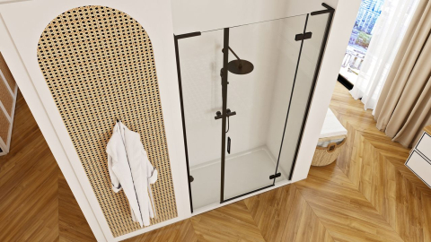 Ușă de duș Rea Hugo 130 Black [4]