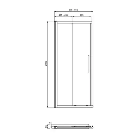 Usa de nisa culisanta Ideal Standard i.life 90 cm sticla 8 mm argintiu [3]