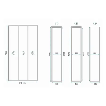 Usa de nisa culisanta Rea Alex 100 cm sticla 4 mm negru [1]