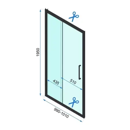 Usa de nisa culisanta Rea Rapid Slide 100 cm sticla 6 mm crom [5]