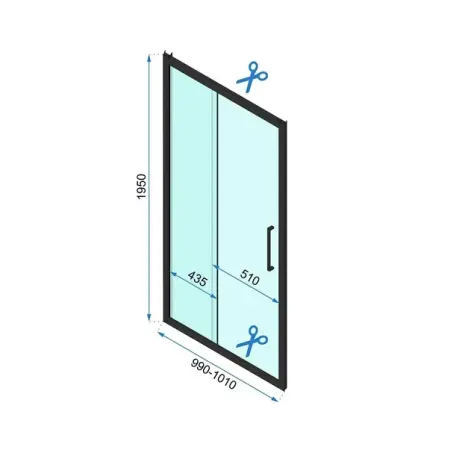 Usa de nisa culisanta Rea Rapid Slide 100 cm sticla 6 mm negru [1]