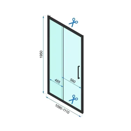Usa de nisa culisanta Rea Rapid Slide 110 cm sticla 6 mm negru [1]