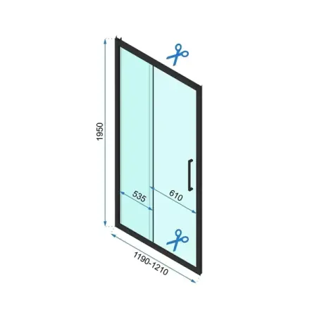 Usa de nisa culisanta Rea Rapid Slide 120 cm sticla 6 mm negru [1]