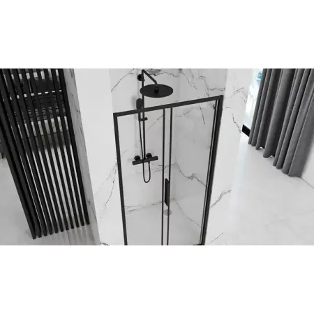 Usa de nisa culisanta Rea Rapid Slide 120 cm sticla 6 mm negru [3]