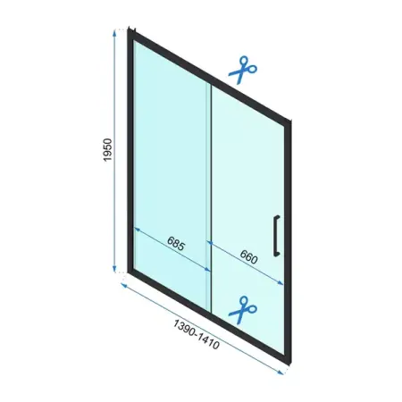 Usa de nisa culisanta Rea Rapid Slide 140 cm sticla 6 mm crom [5]