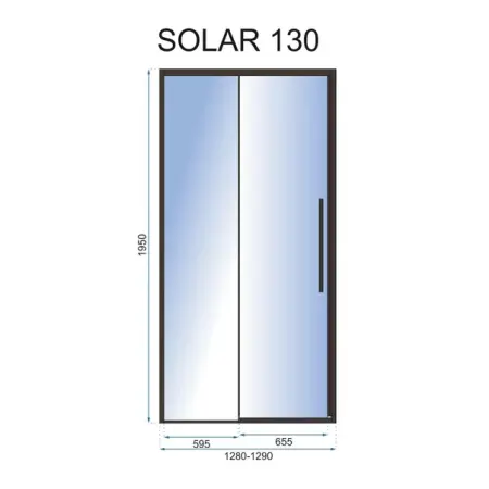 Usa de nisa culisanta Rea Solar 130 cm sticla 6 mm negru [1]