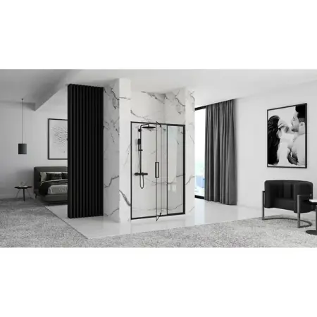 Usa de nisa pivotanta Rea Rapid Swing 120 cm sticla 6 mm negru [5]