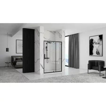 Usa de nisa pivotanta Rea Rapid Swing 120 cm sticla 6 mm negru [2]
