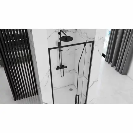 Usa de nisa pivotanta Rea Rapid Swing 90 cm sticla 6 mm negru [5]