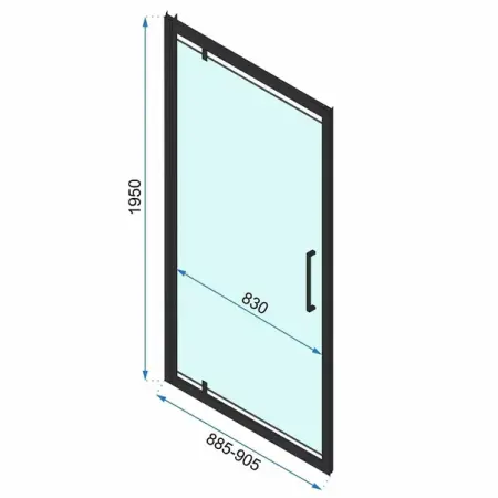 Usa de nisa pivotanta Rea Rapid Swing 90 cm sticla 6 mm negru [1]