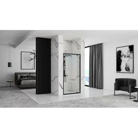 Usa de nisa pivotanta Rea Rapid Swing 90 cm sticla 6 mm negru [3]