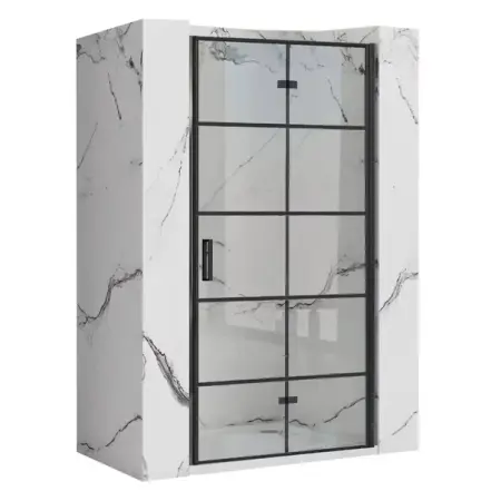 Usi batante - Usa de nisa pliabila Rea Molier 80 cm sticla 6 mm + profil magnetic negru