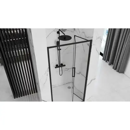 Usa de nisa pliabila Rea Rapid Fold 100 cm sticla 6 mm negru [3]