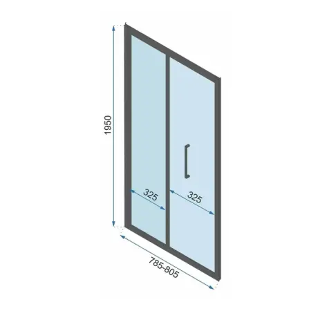 Usa de nisa pliabila Rea Rapid Fold 80 cm sticla 6 mm negru [1]