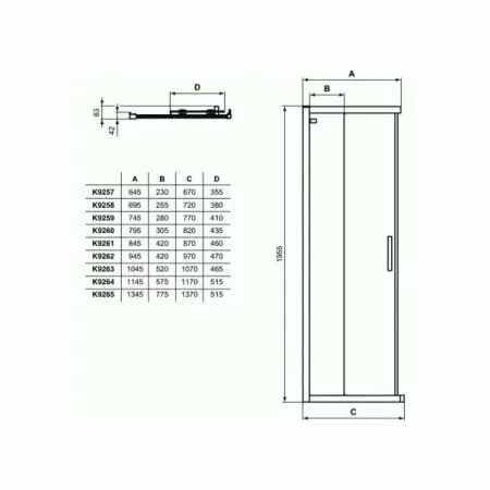 Usa glisanta cu segment fix 90 cm Ideal Standard Connect 2 [2]