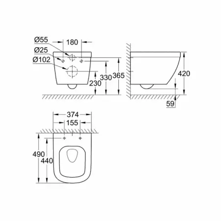 Vas wc compact Grohe Euro Ceramic Rimless Triple Vortex [5]