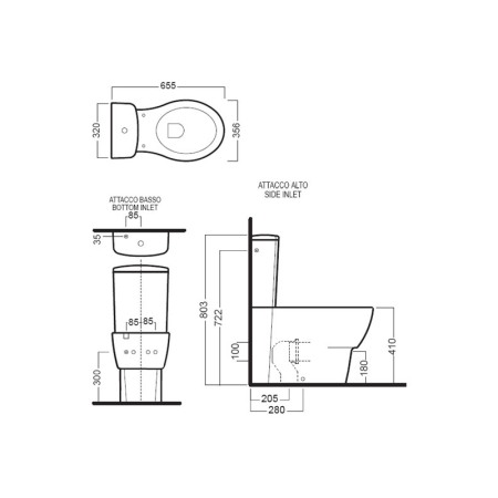 Vas WC monobloc Hatria, Nido, alb [1]