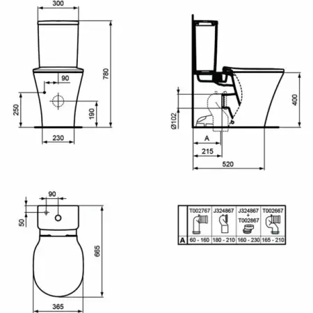 Vas wc pe pardoseala BTW Ideal Standard Connect Air AquaBlade pentru rezervor asezat [8]