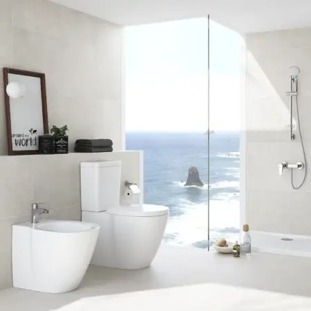 Vase wc statative - Vas wc pe pardoseala BTW Ideal Standard Connect AquaBlade pentru rezervor asezat
