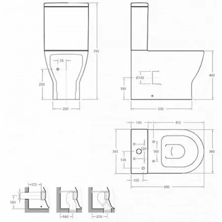 Vas WC pe pardoseala compact Gala Emma Rounded BTW alb lucios [2]