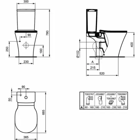 Vas wc pe pardoseala Ideal Standard Connect Air AquaBlade pentru rezervor asezat [2]