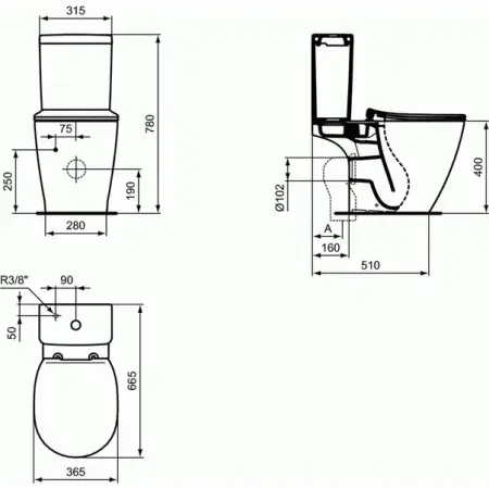 Vas wc pe pardoseala Ideal Standard Connect Aquablade [2]
