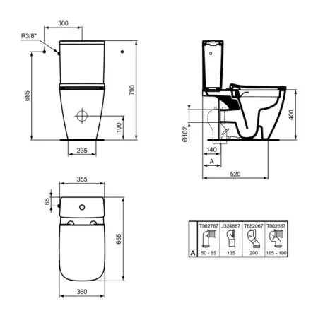 Vas WC pe pardoseala Ideal Standard i.life B gri lucios rimless [2]