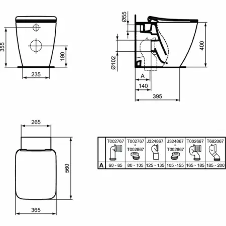 Vas wc pe pardoseala Ideal Standard Strada II AquaBlade BackToWall [4]