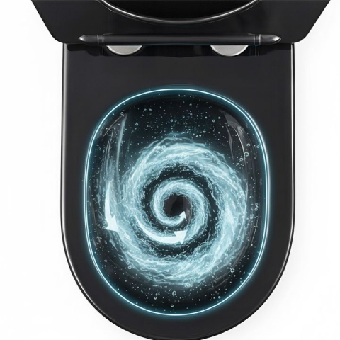 Vas WC Rea Carlo Mini Tornado negru auriu periat [6]