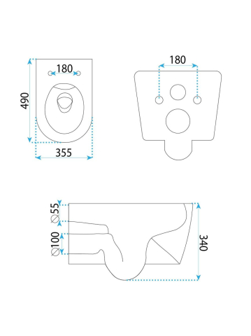 Vas WC Rea Gustavo Rimless alb [8]