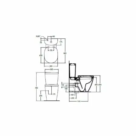 Vas WC stativ 36x66 cm Ideal Standard Connect, E803701 [1]