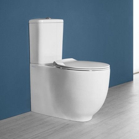 Vas WC stativ, Hatria, Le Fiabe, back-to-wall, pure rim, alb [2]