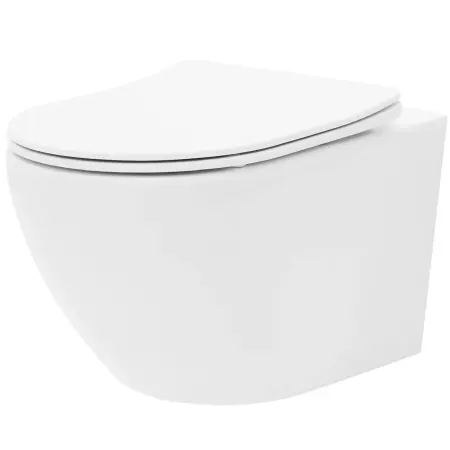 Obiecte Sanitare - Vas WC suspendabil Carlo Mini Tornado Rimless Flat N Alb, Rea