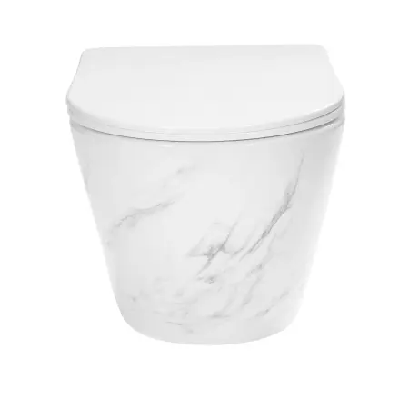 Vas WC suspendabil Carlos Nature Marble Alb cu model, Rea [1]