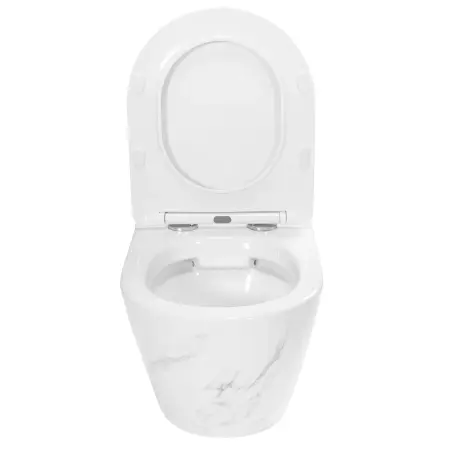 Vas WC suspendabil Carlos Nature Marble Alb cu model, Rea [4]